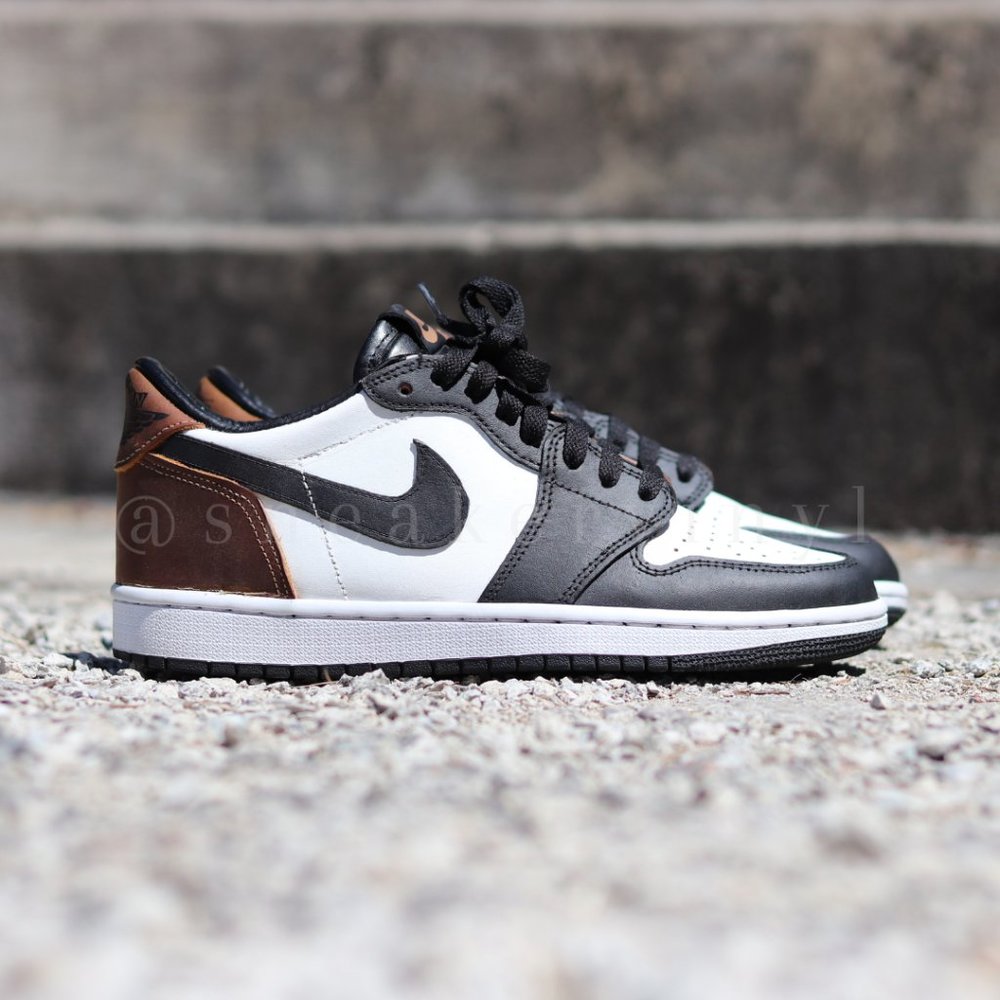 Nike Air Jordan 1 Low 85 Cut Casual Dress Sneakers Custom Hand Made Snea…
